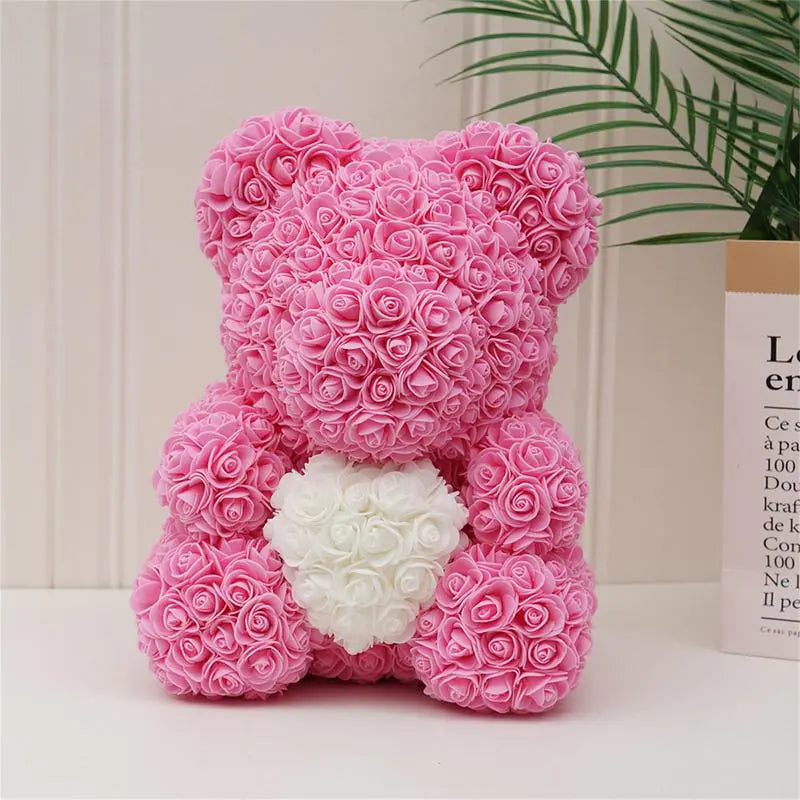 Valentine Rose Flower Bear